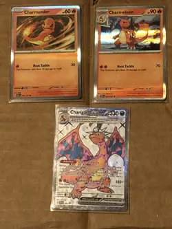 Pokemon Charizard ex SVP056 Black Star Promo Full Art NM + Charmander Charmeleon - Image 1