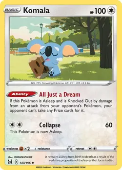 Komala 149/196 Swsh11: Lost Origin Regular LP-Lightly Played Pokemon TCG - Image 1