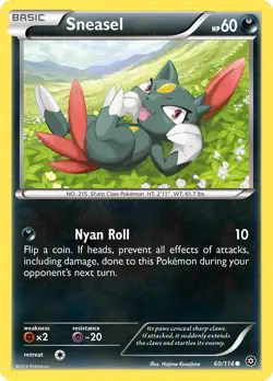 Sneasel 60/114 XY - Steam Siege Regular LP-Lightly Played Pokemon TCG - Image 1
