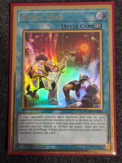 Yugioh Mystic Mine MGED-EN047 Premium Gold Rare 1st Edition Lightly Played - Image 1