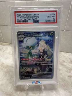 Pokemon TCG Destined Rivals Cynthia's Roserade Card 184/182 PSA 10 - Image 1