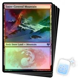 FOIL SNOW-COVERED MOUNTAIN (282) X4 Kaldheim KHM Magic MTG MINT CARD - Image 1