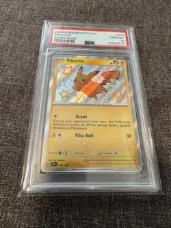 Pokemon 2024 Pikachu 131/091 Shiny Rare Paldean Fates GEM MINT PSA 10 - Image 1