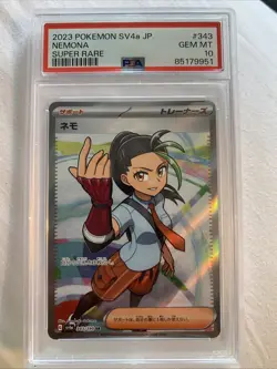 Nemona Shiny Treasure EX SV4a 343/190 Japanese Pokemon TCG PSA 10 Gem Mint - Image 1