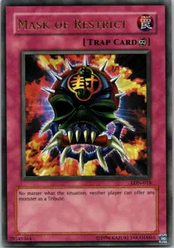 Yugioh Mask of Restrict LON-018 OG Print Ultra Rare NM - Image 1