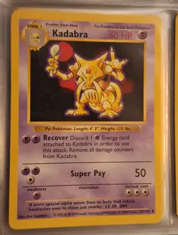 Pokemon TCG Kadabra Card 32/102 Uncommon Shadowless Base Set - Image 1