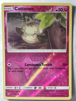 REVERSE HOLO Cottonee 90/145 VLP - Guardians Rising Sun Moon Pokemon Card - Image 1