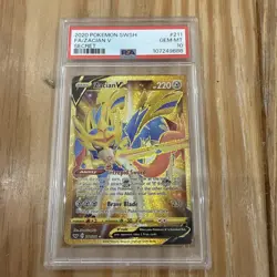 Pokemon TCG Zacian v Gold Secret Rare Card 211/202 PSA 10 - Image 1
