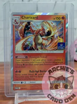 Pokemon Card Indonesia Charizard Promo Gym Stamp Foil 135/SM-P NEAR-MINT - Image 1