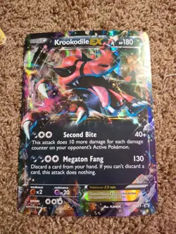 2015 Pokemon Krookodile Ex XY25 Jumbo Card Full Art Holo - Image 1