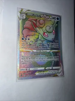 Pokemon TCG Alolan Vulpix VSTAR Silver Tempest Holo Card 197/195 Secret Rare - Image 5