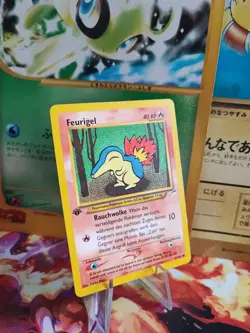 Pokemon Karte Card Feurigel Cyndaquil Neo Destiny 1. Edition Deutsch Wotc NM - Image 1
