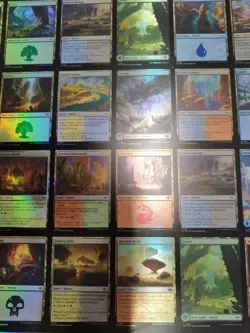 Magic The Gathering: Outlaws of Thunder Junction - Uncut Sheet Common Lands Foil - Image 3