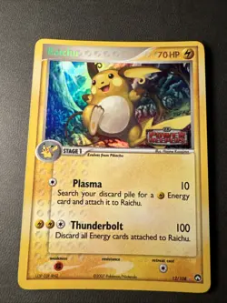 Pokemon TCG 2007 Raichu 12/108 Power Keepers Reverse Holo -Stamped NM - Image 1