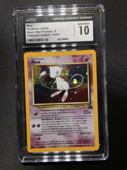 2000 POKEMON BLACK STAR PROMO HOLO POKEMON LEAGUE #9 MEW CGC 10 GEM MINT - Image 1