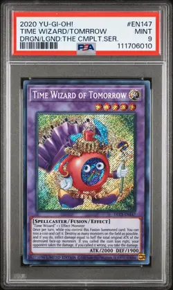 TIME WIZARD OF TOMORROW DLCS-EN147 LIMITED EDITION PSA 9 YU-GI-OH - Image 1