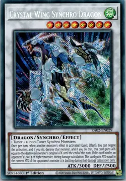 Yugioh Crystal Wing Synchro Dragon RA02-EN029 1st Edition Secret Rare NM - Image 1