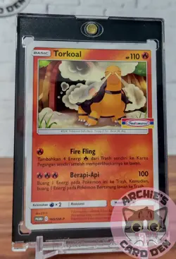 Pokemon Card Indonesia Torkoal Indomaret Promo Stamp 160/SM-P NEAR-MINT - Image 1