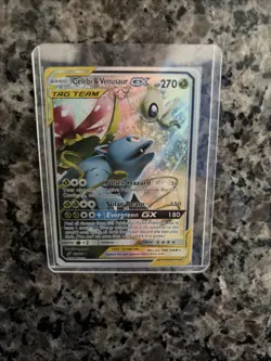 Pokemon TCG Celebi & Venusaur GX Holo Ultra Rare Card Team Up 1/181 - Image 1