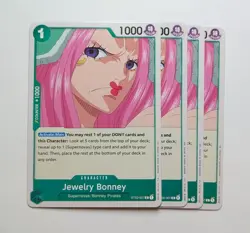 4 x Jewelry Bonney ST02-007 PRB02 One Piece TCG Card Game Playset NM - Image 1