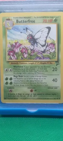 2000 Pokemon Base 2 # 34/130 Butterfree PSA 9 Card MINT Wizards Of The Coast - Image 2