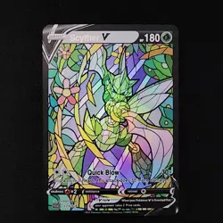 Pokemon Scyther Stain Glass Custom Made Fan Art Holo - Image 1