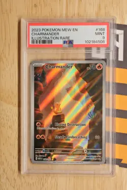 2023 Pokemon 151 Mew EN Charmander 168/165 Illustration Rare PSA 9 MINT - Image 1