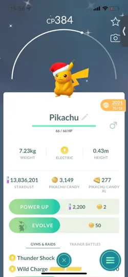 Pokemon Go Shiny Pikachu Santa Hat - Image 1