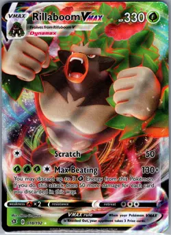 Rillaboom VMAX 018/192 SWSH02: Rebel Clash - Pokemon Card - NM - Image 1