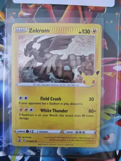 Pokemon TCG Zekrom Holo Rare Card 10/25 Celebrations Series Crimp Error - Image 1