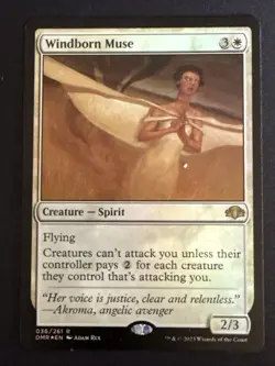 1x Foil Windborn Muse (036) Retro Frame Dominaria Remastered LP MTG Magic x1 - Image 1