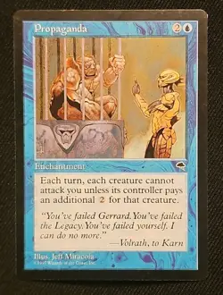 🔮🔮 Propaganda 🔮🔮 MTG Tempest Uncommon NM/LP Magic the Gathering - Image 1