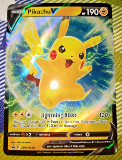 Pokemon - Pikachu V Black Star Promo Ultra Rare Full Art SWSH198 ENG - Image 1