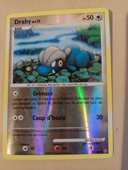 Draby 53/100 reverse Holo Diamant Perle Tempete carte Pokemon FR - Image 1