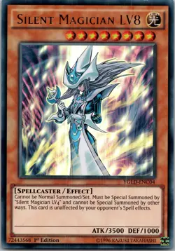 Yugioh Silent Magician LV8 YGLD-ENC04 1st Edition Ultra Rare NM - Image 1