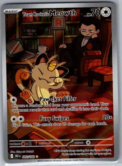 Team Rocket's Meowth 203/182 SV10: Destined Rivals - Pokemon Card - NM - Image 1