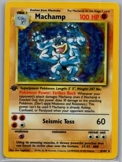 Machamp - 8/102 Holo Base Set Deck Exclusives - Pokemon Card - LP - Image 1