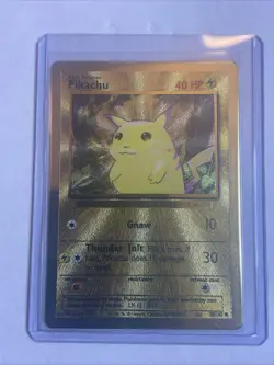 Pikachu (Metal Card)- #58/102 Celebrations Metal Card Promo- MODERATELY PLAYED - Image 1