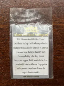 Pokemon Mewtwo Certificate of Authenticity Only Burger King 23k Gold 1999 #150 - Image 2