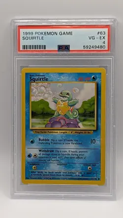 1999 Pokemon Base Set Squirtle 63/102 PSA 4! - Image 1