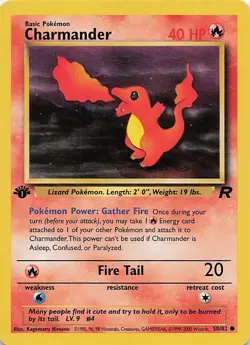 Charmander - 1st Edition - Team Rocket - 50/82 - Pokemon Card LP - Image 1
