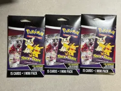 3 Pokemon Prismatic Evolutions Booster Packs 15 cards + 2022 Trick Or Trade Pack - Image 1