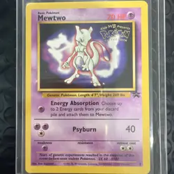 Mewtwo 1999 Pokemon The First Movie Black Star WB Promo Stamp Card #3 - Image 1