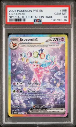 2025 POKEMON PRE EN-PRISMATIC EVOLUTIONS #155 ESPEON EX PSA 10 - Image 1