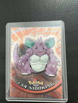 Nidoking #34 Topps Blue Label TV Animation 1st Edition Holo Pokemon 1999 LP - Image 1