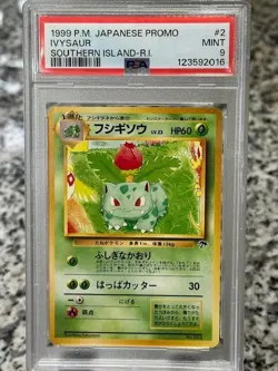 1999 POKEMON JAPANESE PROMO SOUTHERN ISLAND IVYSAUR #2 PSA 9 MINT - Image 1
