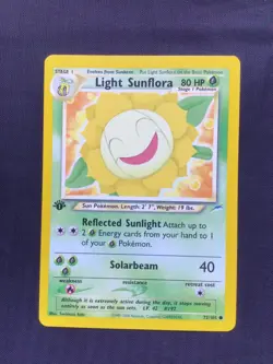Pokemon Cards: 1st Edition Neo Destiny Common: Light Sunflora 72/105 - Image 1