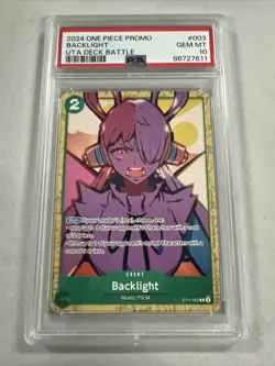 PSA 10 One Piece Card Game Backlight ST11-003 Uta Promo Alt Art Film Red - Image 1