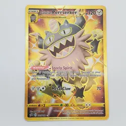 Pokemon TCG Galarian Perrserker 205/192 Gold Secret Rare - NM TCG - Image 1