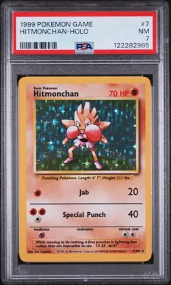 1999 Pokemon Game Hitmonchan-Holo PSA 7 NM #7 - Image 1